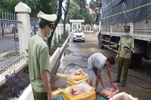 CSGT chặn xe tải chở thịt thối từ Quảng Nam lên Đắk Lắk 