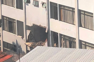 Hiện trường vụ nổ. Ảnh: L.A