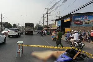 Va chạm với xe tải, 2 anh em ở Bình Dương thương vong