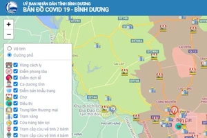 Bình Dương đưa bản đồ thông tin dịch COVID-19 vào hoạt động
