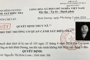 Nữ giám đốc ở Bình Dương bị truy nã đặc biệt