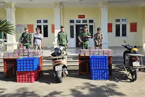 Hai người đàn ông vận chuyển pháo nổ từ Campuchia về Bình Phước thì bị bắt