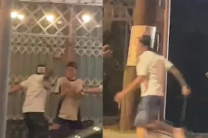 Người đàn ông cầm dao chém nhân viên quán nước ép