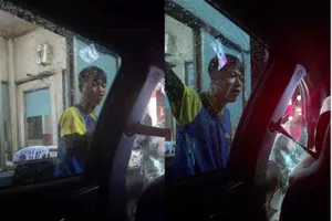 Người đàn ông chửi bới, đập bể kính taxi ngay giữa đường