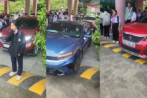 Trường rút kinh nghiệm nhiều ô tô của giáo viên chen lấn với hàng trăm học sinh lúc tan học