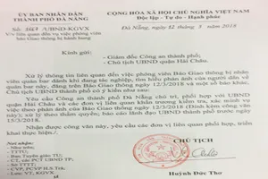 Chủ tịch Đà Nẵng chỉ đạo xử lý vụ hành hung PV