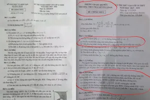 Đề thi chính thức giống đề thi thử tại một trường THCS