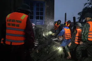 Mưa lớn và lốc xoáy ở Huế khiến cây đổ, nhà tốc mái.