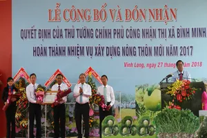 Thị xã đầu tiên Vĩnh Long được công nhận nông thôn mới