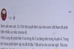 Thông tin Vĩnh Long có 5 ca nhiễm virus Corona là bịa đặt