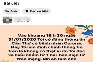 Nữ bác sĩ đã đăng thông tin đính chính