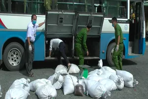 Xe khách chở 1,7 tấn huyết heo không rõ nguồn gốc
