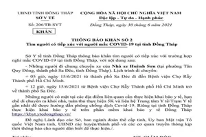 Đồng Tháp khẩn cấp tìm người tới 10 địa điểm, 2 chuyến xe liên quan ca COVID-19