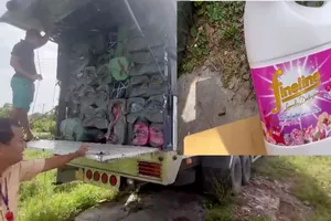 Phát hiện xe tải chở 77 bao quần áo không rõ nguồn gốc nghi nhập lậu