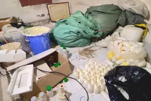 Triệt phá xưởng sản xuất thuốc bảo vệ thực vật giả ở An Giang