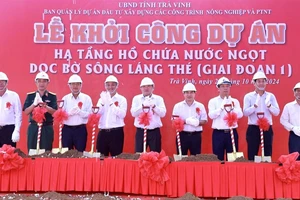 Trà Vinh khởi công dự án Hồ chứa nước ngọt hơn 1.330 tỉ đồng