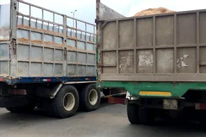 CSGT quận 12 mật phục bắt xe quá tải trên tuyến đê bao 