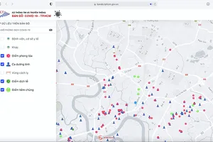 TP.HCM vận hành bản đồ 3D về ca dương tính, điểm phong toả COVID-19