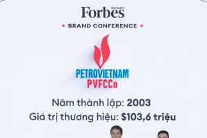Forbes Việt Nam vinh danh PVFCCo vào Top 25 thương hiệu dẫn đầu