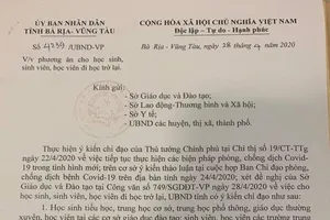 Bà Rịa- Vũng Tàu: Học sinh từ tiểu học trở lên đi học từ 4-5