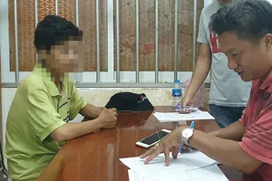 Võ Hoàng T. tại Cơ quan CSĐT Công an huyện Châu Đức. Ảnh:ĐT