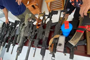 Số súng thu giữ được của nhóm đối tượng