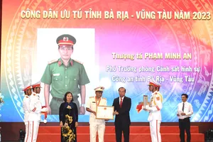 Phó phòng Cảnh sát Hình sự nhận danh hiệu “Công dân ưu tú tỉnh Bà Rịa- Vũng Tàu" năm 2023