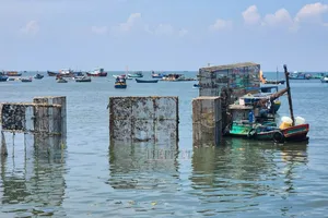 Vũng Tàu: Các hộ đang di dời lồng nuôi tôm hùm khỏi khu vực Bãi Trước