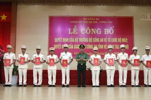 Công an tỉnh Bà Rịa – Vũng Tàu công bố về tổ chức bộ máy, công tác cán bộ