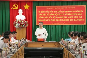 Phó Bí thư TP.HCM Nguyễn Phước Lộc làm việc với 7 Đảng ủy phường, xã về chuẩn bị Đại hội