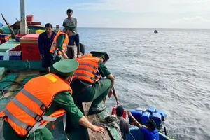 Cứu 8 thuyền viên tàu cá bị chìm sau va chạm với tàu nước ngoài