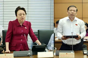 ĐBQH Phạm Khánh Phong Lan và ĐBQH Nguyễn Thanh Sang phát biểu tại nghị trường.