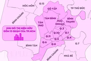 TP.HCM tính lại khu đô thị hiện hữu 13 quận nội thành