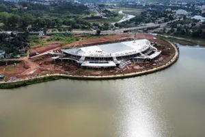 Dự án Quảng trường trung tâm TP Gia Nghĩa dính quy hoạch bauxite. Ảnh: VŨ LONG