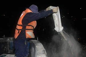 Clip công nhân rải hơn 7 tấn hóa chất xử lý kênh Nhiêu Lộc