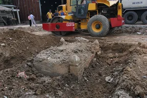 Cận cảnh mộ cổ được phát hiện trong bưu điện Phú Thọ