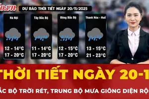 Dự báo thời tiết ngày 20-11: Bắc Bộ trời rét, Trung Bộ mưa giông diện rộng
