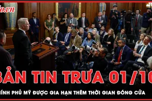 Bản tin trưa 1-10: Chính phủ Mỹ thoát khỏi nguy cơ đóng cửa vào 'phút chót'