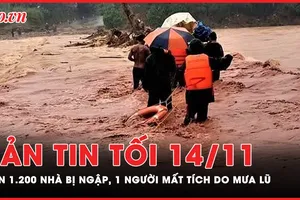 Bản tin tối 14-11: Mưa lũ ở Quảng Trị khiến hơn 1.200 nhà bị ngập, 1 người mất tích 