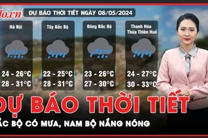 Dự báo thời tiết 8-5: Bắc Bộ, Bắc Trung Bộ có mưa to, Nam Bộ tiếp tục nắng nóng gay gắt