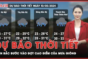Dự báo thời tiết 10-5: Miền Bắc vào đợt cao điểm mưa giông; Miền Nam tiếp tục nắng nóng gay gắt