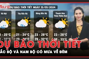 Dự báo thời tiết 15-5: Cảnh báo mưa rào rải rác về đêm tại Bắc Bộ và Nam Bộ