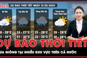 Dự báo thời tiết 31-5: Cảnh báo mưa giông tại nhiều khu vực trên cả nước
