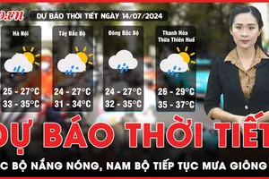 Dự báo thời tiết 14-7: Bắc Bộ và Trung Bộ nắng nóng gay gắt, Nam Bộ tiếp tục mưa giông