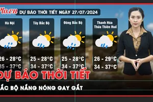 Dự báo thời tiết 27-7: Khu vực Bắc Bộ nắng nóng gay gắt