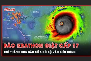 Bão Krathon thành cơn bão số 5: Sức gió giật trên cấp 17, đổ bộ vào biển Đông