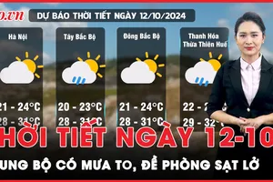 Thời tiết ngày 12-10: Khu vực Trung bộ hứng mưa to, đề phòng nguy cơ ngập úng, sạt lở