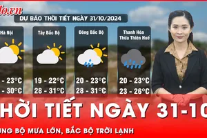 Thời tiết ngày 31-10: Trung Bộ tiếp diễn mưa lớn, Bắc Bộ trời chuyển lạnh về đêm