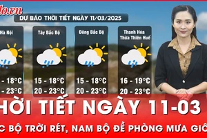 Thời tiết ngày 11-03: Bắc Bộ mưa phùn, trời rét, Nam Bộ đề phòng mưa giông