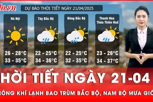 Thời tiết ngày 21-4: Bắc Bộ nắng nóng gay gắt, người dân cần cảnh giác nguy cơ cháy nổ 
